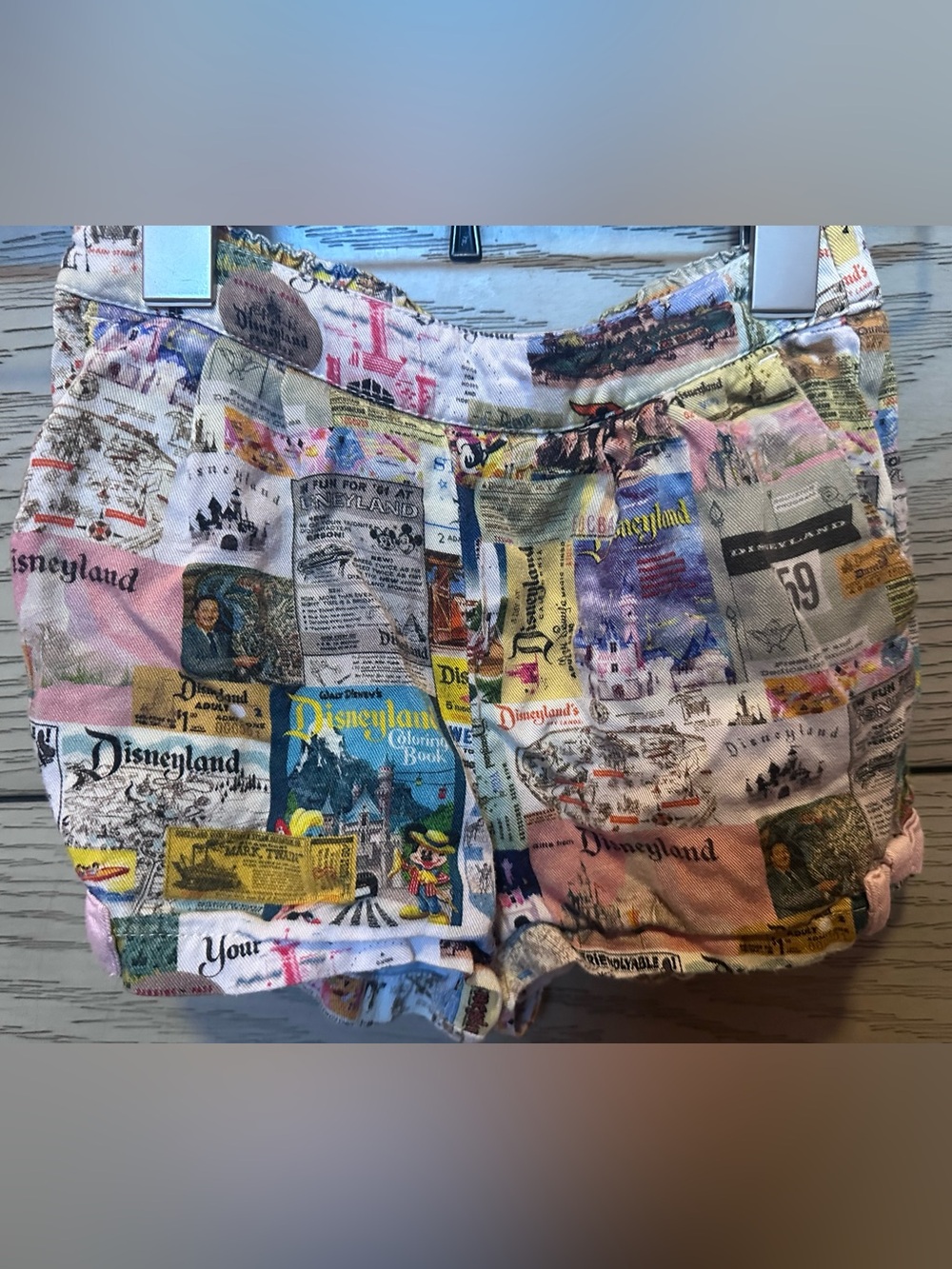 Disney 100 Vintage-Inspired Patchwork/ Vintage tickets - kids shorts -Multicolor